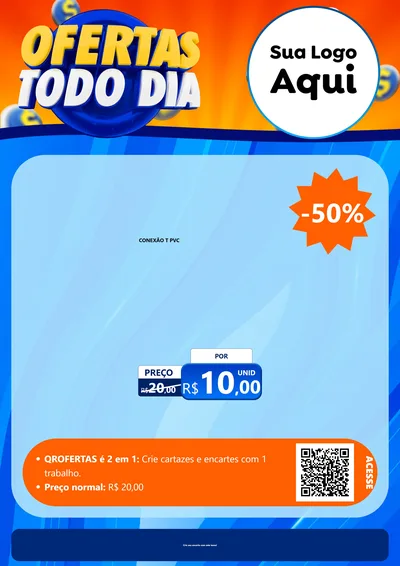 Modelo de Cartaz para Cartaz A4 Vertical com o tema Ofertas Todo Dia para Tubos e conexões