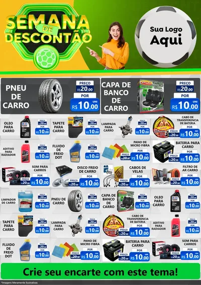 Modelo de Encarte para Encarte A4 Vertical com o tema Semana de Descontão - Copa para Auto peças