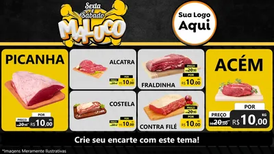 Modelo de TV para TV Horizontal com o tema Sexta e Sábado Maluco para Açougue