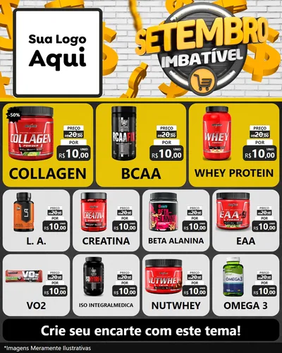 Modelo de Rede Social para Feed Instagram com o tema Setembro Imbatível para Suplementos alimentares