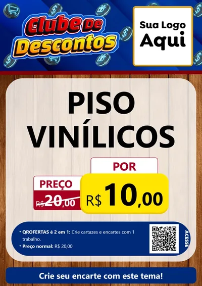 Modelo de Cartaz para Cartaz A4 Vertical com o tema Clube de Descontos para Material para Construção