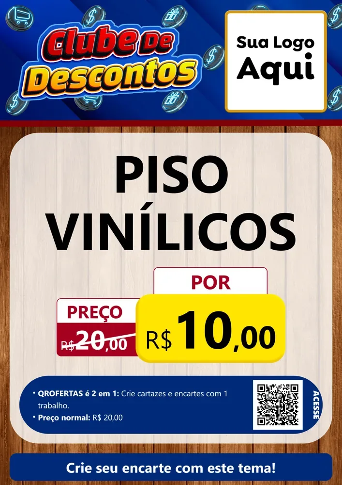 Modelo de Cartaz para Cartaz A4 Vertical com o tema Clube de Descontos para Material para Construção