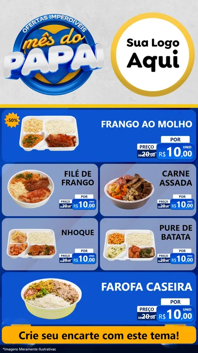 Modelo de TV para TV Vertical com o tema Ofertas Imperdíveis Mês Do Papai para Restaurante