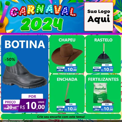Modelo de Rede Social para Feed Facebook com o tema Carnaval 2027 para Agropecuária