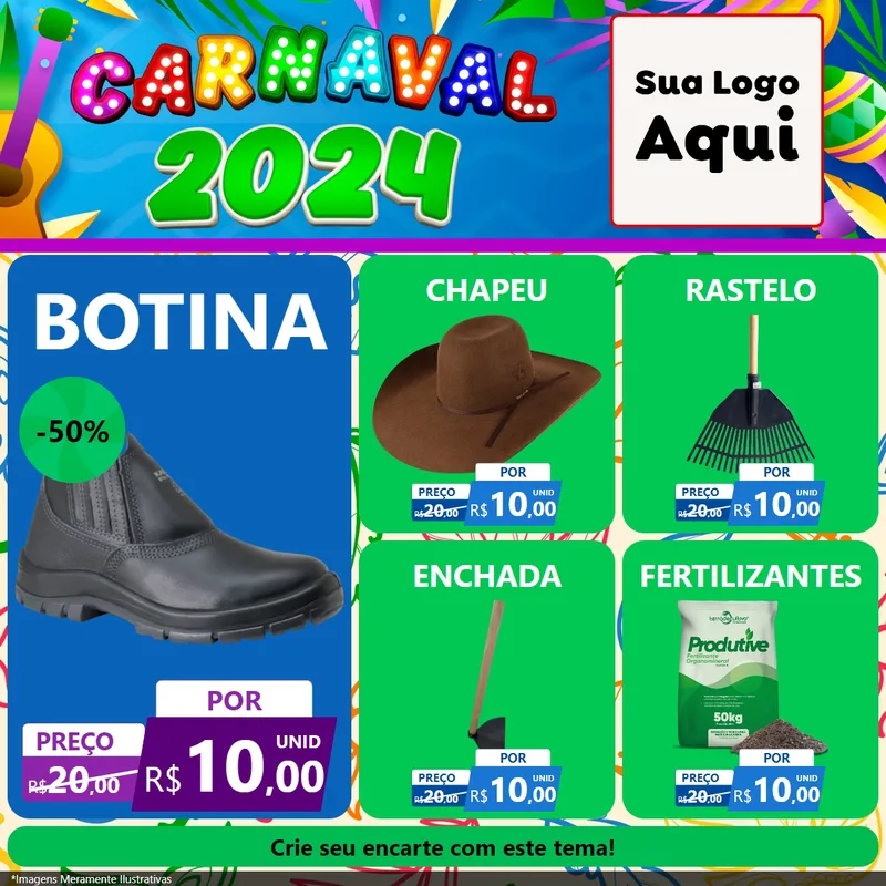 Modelo de Rede Social para Feed Facebook com o tema Carnaval 2027 para Agropecuária