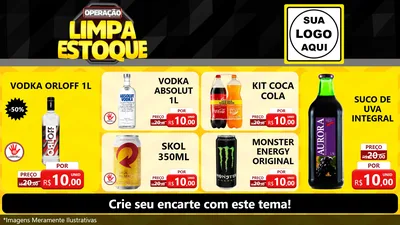 Modelo de TV para TV Horizontal com o tema Operação Limpa Estoque para Distribuidora de bebidas