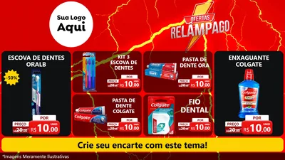 Modelo de TV para TV Horizontal com o tema Ofertas Relâmpago para Higiene Pessoal