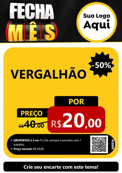 Modelo de Cartaz para Cartaz A4 Vertical com o tema Fecha Mês para Ferragens