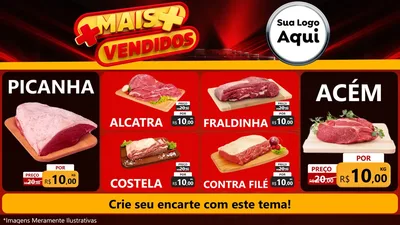 Modelo de TV para TV Horizontal com o tema Mais Vendidos para Açougue