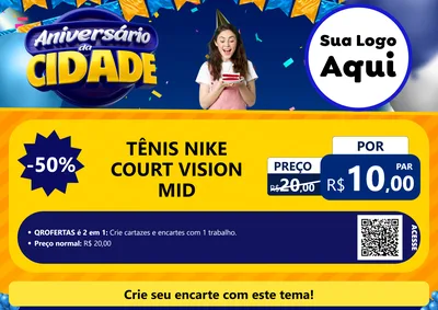Modelo de Cartaz para Cartaz A4 Horizontal com o tema Aniversário da Cidade para Calçados