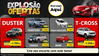 Modelo de TV para TV Horizontal com o tema Explosão de Ofertas para Concessionaria de Carros