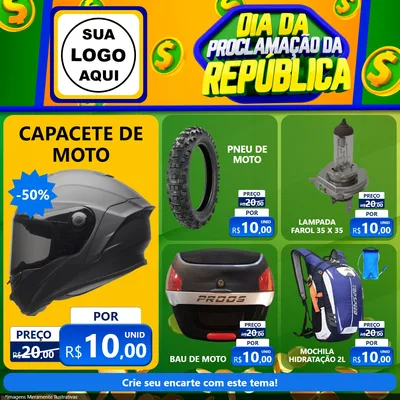 Modelo de Rede Social para Feed Facebook com o tema Dia Da Proclamação da República para Moto peças