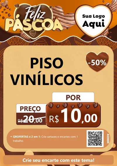 Modelo de Cartaz para Cartaz A4 Vertical com o tema Feliz Páscoa para Material para Construção