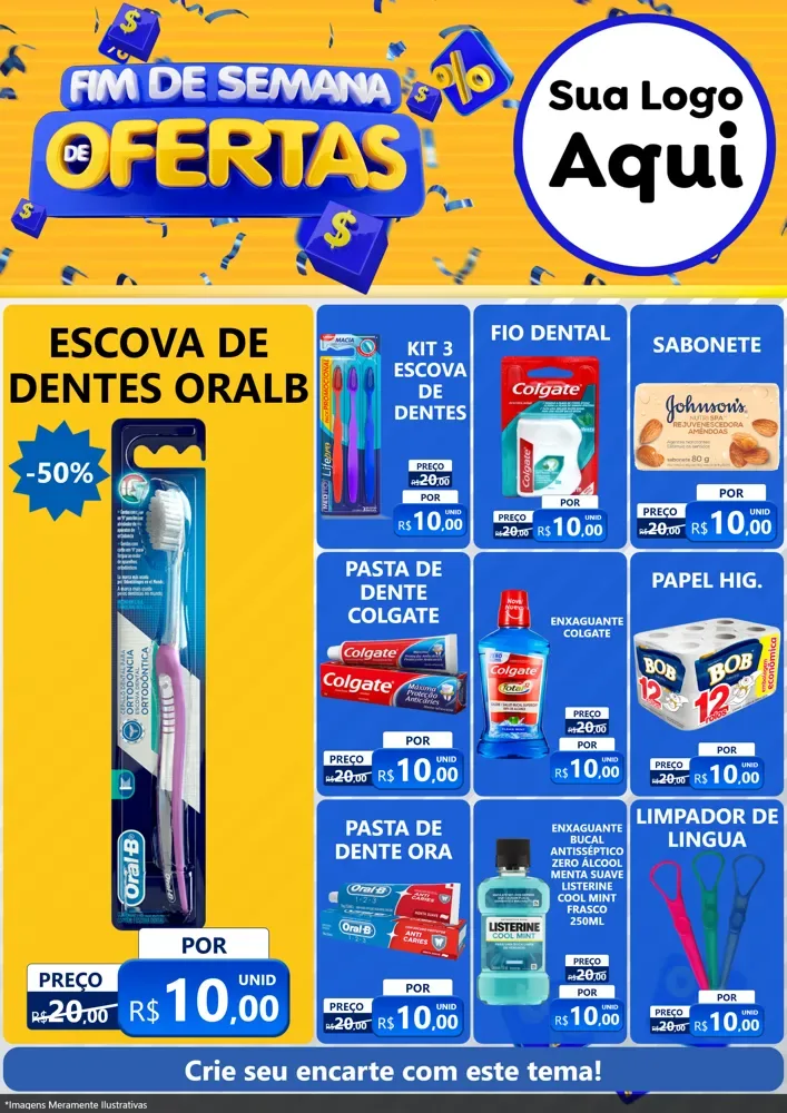 Modelo de Encarte para Encarte A4 Vertical com o tema Fim de Semana de Ofertas para Higiene Pessoal