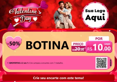 Modelo de Cartaz para Cartaz A4 Horizontal com o tema Valentine's Day para Agropecuária