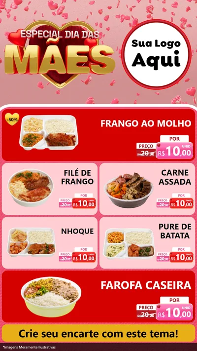 Modelo de TV para TV Vertical com o tema Especial Dia Das Mães para Restaurante
