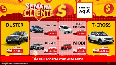 Modelo de TV para TV Horizontal com o tema Semana do Cliente para Concessionaria de Carros