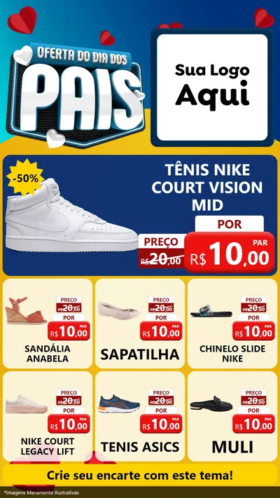 Modelo de Rede Social para Stories com o tema Oferta Do Dia Dos Pais para Calçados