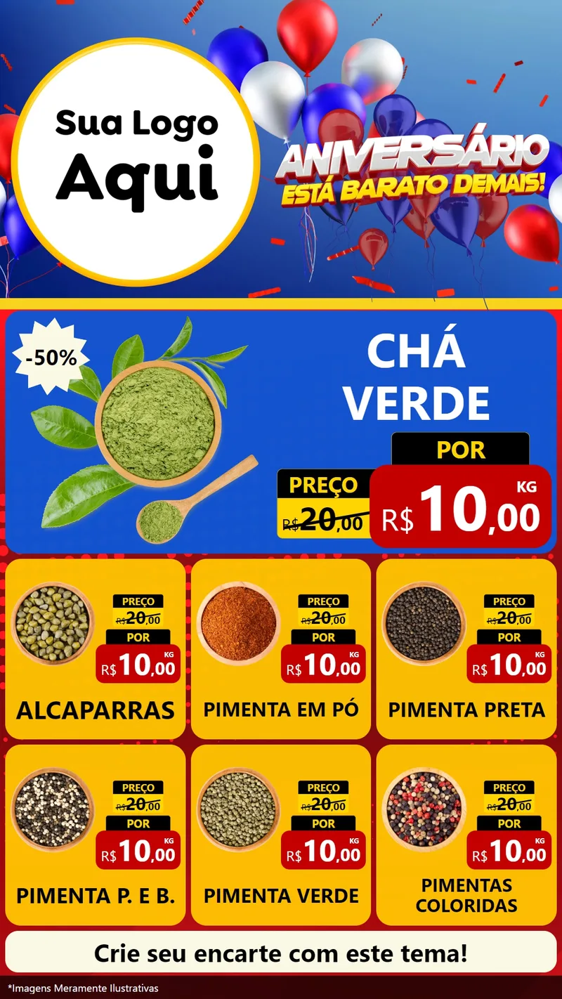 Modelo de Rede Social para Stories com o tema Aniversário para Produtos Naturais