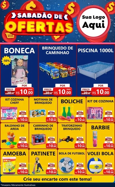 Modelo de Encarte para Encarte Grande com o tema Sabadão de Ofertas para Brinquedos