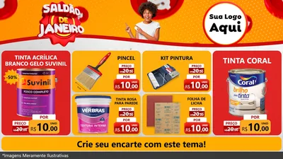Modelo de TV para TV Horizontal com o tema Saldão de Janeiro para Tintas e Ferramentas