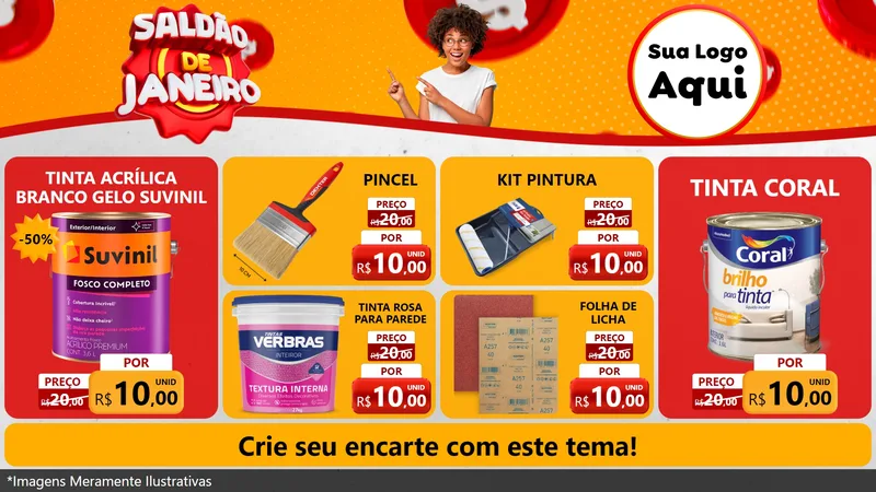 Modelo de TV para TV Horizontal com o tema Saldão de Janeiro para Tintas e Ferramentas