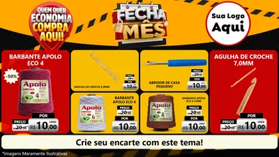 Modelo de TV para TV Horizontal com o tema Fecha Mês para Armarinho e Aviamentos
