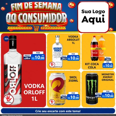 Modelo de Rede Social para Feed Facebook com o tema Fim de Semana do Consumidor para Distribuidora de bebidas