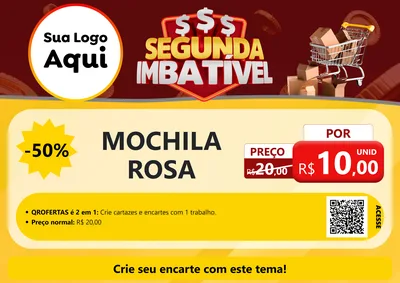 Modelo de Cartaz para Cartaz A4 Horizontal com o tema Segunda Imbatível para Papelaria