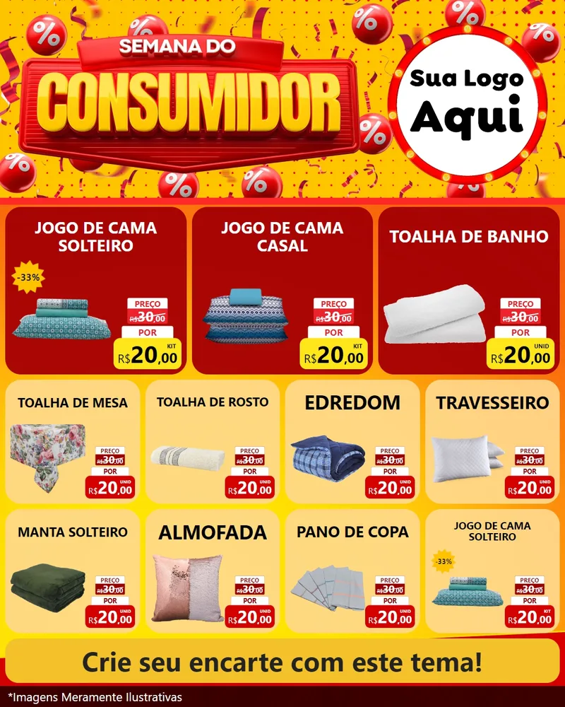 Modelo de Rede Social para Feed Instagram com o tema Semana do Consumidor para Cama, Mesa e Banho