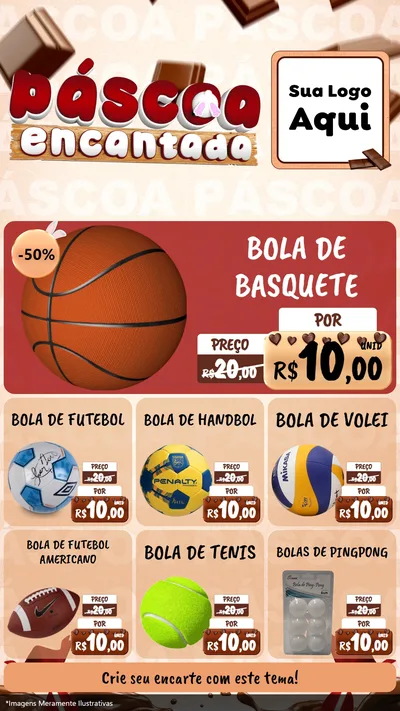 Modelo de Rede Social para Stories com o tema Páscoa Encantada para Artigos Esportivos