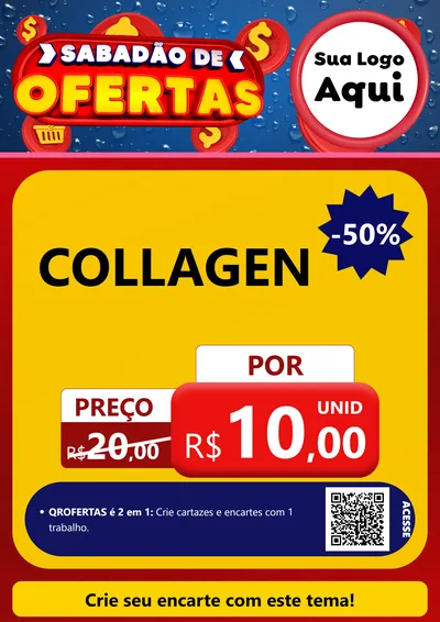 Modelo de Cartaz para Cartaz A4 Vertical com o tema Sabadão de Ofertas para Suplementos alimentares