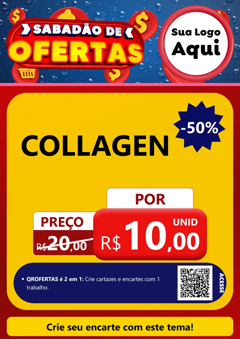 Modelo de Cartaz para Cartaz A4 Vertical com o tema Sabadão de Ofertas para Suplementos alimentares