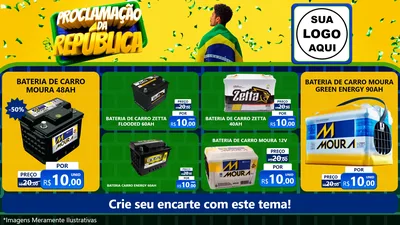 Modelo de TV para TV Horizontal com o tema Proclamação da República para Baterias Elétricas