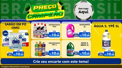 Modelo de TV para TV Horizontal com o tema Preço Campeão - Copa para Produtos de Limpeza
