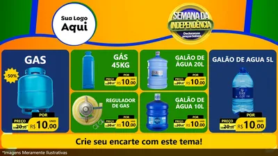 Modelo de TV para TV Horizontal com o tema Semana da Independência Declaramos Preços Baixos para Água e gás