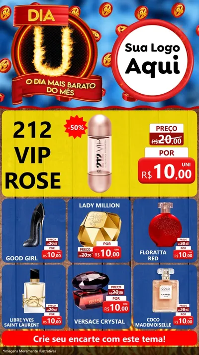 Modelo de Rede Social para Stories com o tema Dia U - O Dia Mais Barato Do Mês para Perfumes
