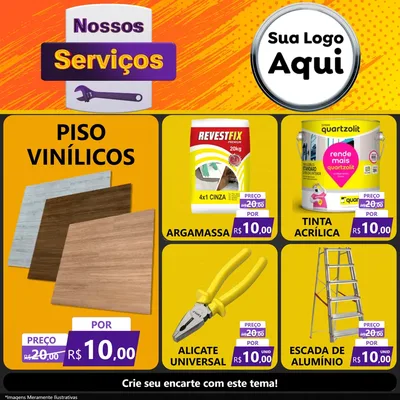 Modelo de Rede Social para Feed Facebook com o tema Nossos Serviços para Material para Construção