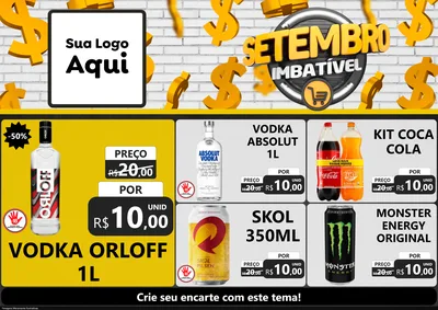 Modelo de Encarte para Encarte A4 Horizontal com o tema Setembro Imbatível para Distribuidora de bebidas