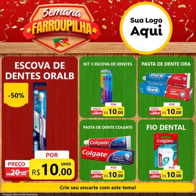 Modelo de Rede Social para Feed Facebook com o tema Semana Farroupilha para Higiene Pessoal