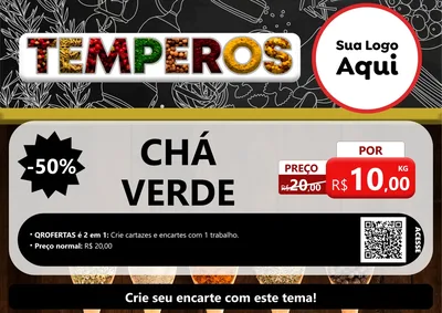 Modelo de Cartaz para Cartaz A4 Horizontal com o tema Temperos para Produtos Naturais