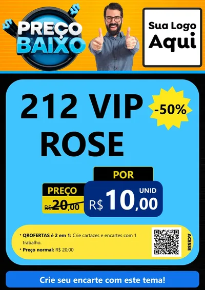 Modelo de Cartaz para Cartaz A4 Vertical com o tema Preço Baixo para Perfumes
