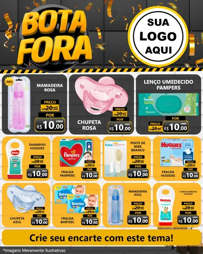 Modelo de Rede Social para Feed Instagram com o tema Bota Fora para Bebês