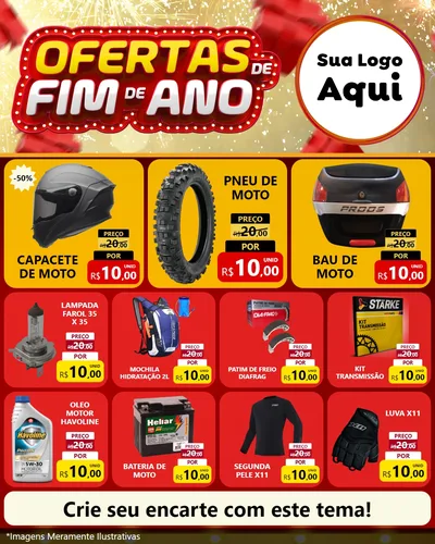Modelo de Rede Social para Feed Instagram com o tema Ofertas de Fim de Ano para Moto peças