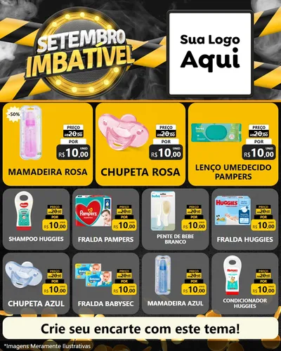 Modelo de Rede Social para Feed Instagram com o tema Setembro Imbatível para Bebês