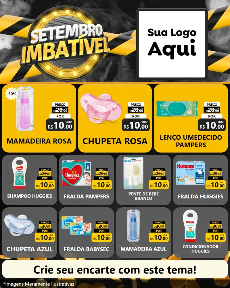 Modelo de Rede Social para Feed Instagram com o tema Setembro Imbatível para Bebês