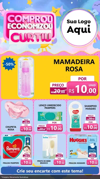 Modelo de Rede Social para Stories com o tema Comprou economizou curtiu para Bebês