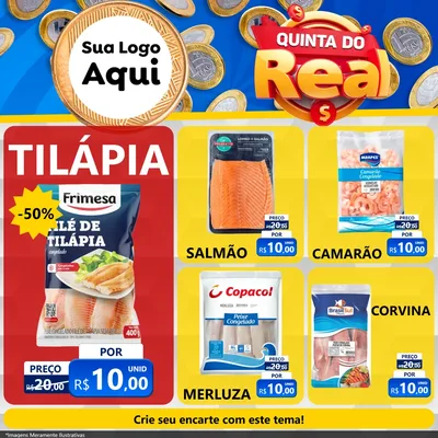 Modelo de Rede Social para Feed Facebook com o tema Quinta do Real para Peixaria
