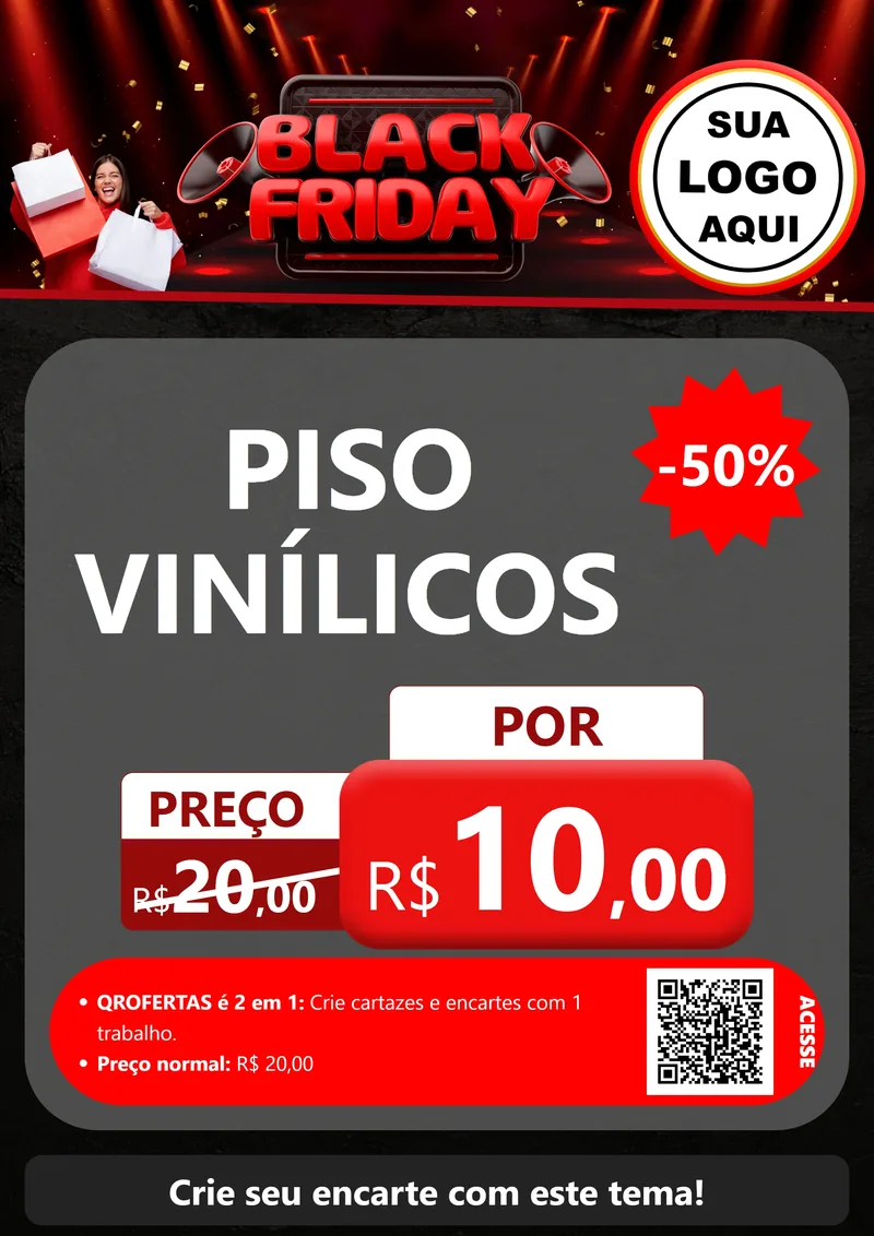 Modelo de Cartaz para Cartaz A4 Vertical com o tema Black Friday para Material para Construção