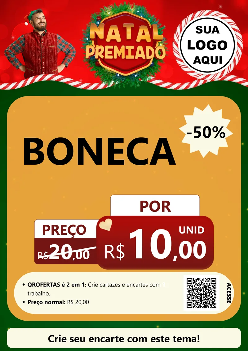 Modelo de Cartaz para Cartaz A4 Vertical com o tema Natal Premiado para Brinquedos